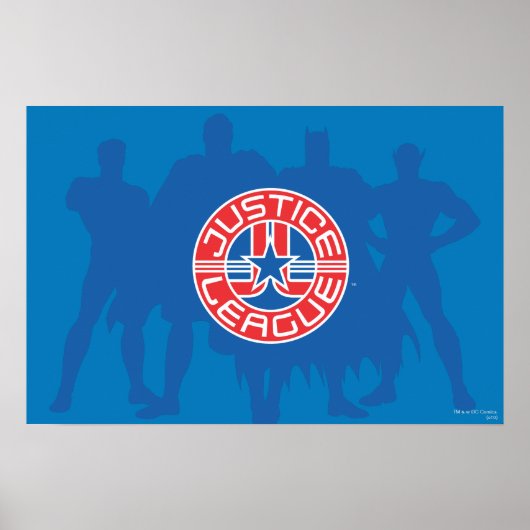 Justice League Logo and Solid Character Background ポスター (正面)