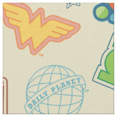 Justice League Super Hero Badge Pattern ファブリック (クローズアップ)