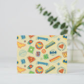 Justice League Super Hero Badge Pattern ポストカード (スタンド正面)