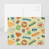 Justice League Super Hero Badge Pattern ポストカード (正面/裏面)