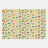 Justice League Super Hero Badge Pattern ラッピングペーパーシート (正面2)