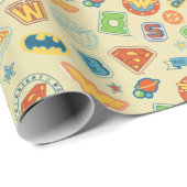 Justice League Super Hero Badge Pattern ラッピングペーパー (ロールコーナー)