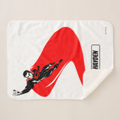 Justice League | Superman Flying Noir Pop Art シェルパブランケット (正面(横))