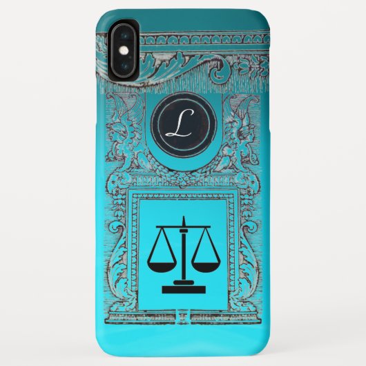 JUSTICE LEGAL OFFICE、弁護士モノグラム ブルー Case-Mate iPhoneケース (裏面)