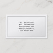 Justice Logo Elegant White弁護士の金ゴールドの女性ボーダー 名刺 (裏面)