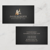 Justice Logo Lawyer弁護士の金ゴールドの女性 名刺 (正面/裏面)