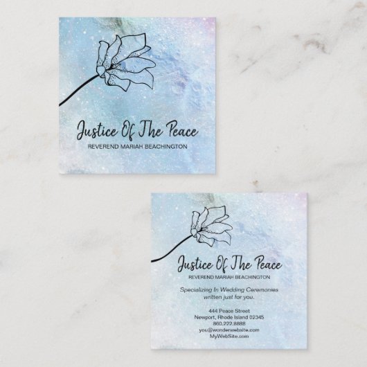 *~* JUSTICE OF THE PEACE - Moon Craters Flower スクエア名刺 (正面/裏面)