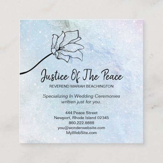 *~* JUSTICE OF THE PEACE - Moon Craters Flower スクエア名刺 (裏面)
