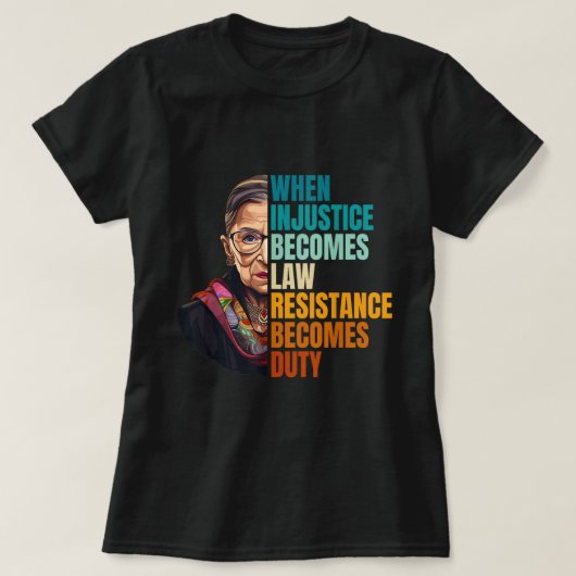 Justice Quote Bold Protest Art Shirt Tシャツ (デザイン正面)