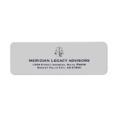 Justice Scaleロゴ付き差出人住所ラベル ラベル (正面)