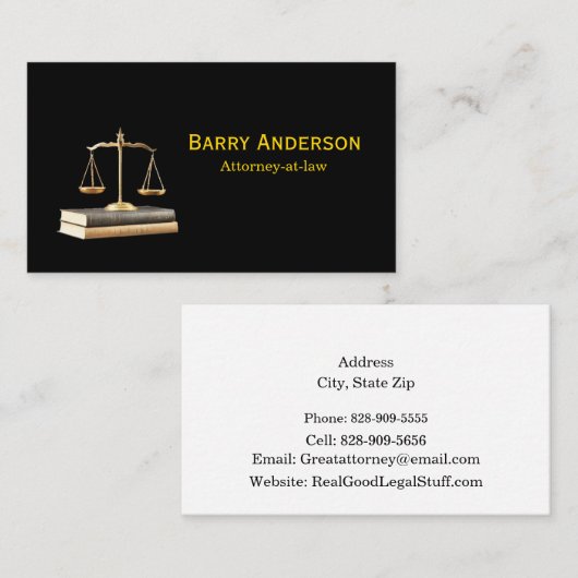 Justice Scales on Books -- Attorney 名刺 (正面/裏面)