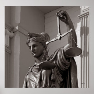 Justice Statue、Virginia City、ネバダ女性 ポスター
