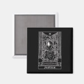 Justice Tarot Card Grim Reaper Halloween Goth Horr マグネット (正面/裏面)