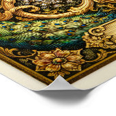 Justice Tarot Card XI – Pre-Raphaelite Gold ポスター (角)