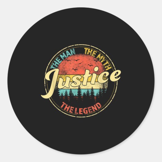 Justice The Man The Myth The Legend D Name  ラウンドシール (正面)