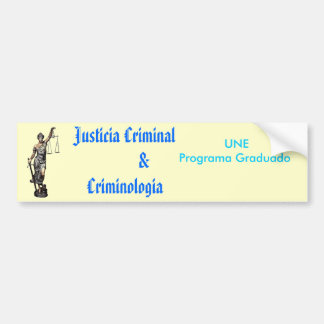 justicia刑事$のcriminologia バンパーステッカー