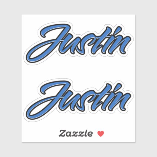 Justin Name blue Aufkleber Sticker Stickerset シール (シート)