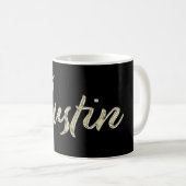 Justin Name whitegold Tasse Teetasse Kaffeetasse コーヒーマグカップ (正面右)