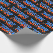 Justin Vorname Name Graffiti blue orange ラッピングペーパー (角)