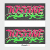 Justine Vorname Name Graffiti Aufkleber Sticker シール (シート)