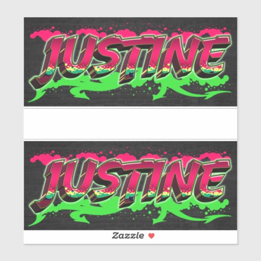 Justine Vorname Name Graffiti Aufkleber Sticker シール (シート)