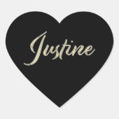 Justine white gold Handwriting Aufkleber Herz ハートシール (正面)