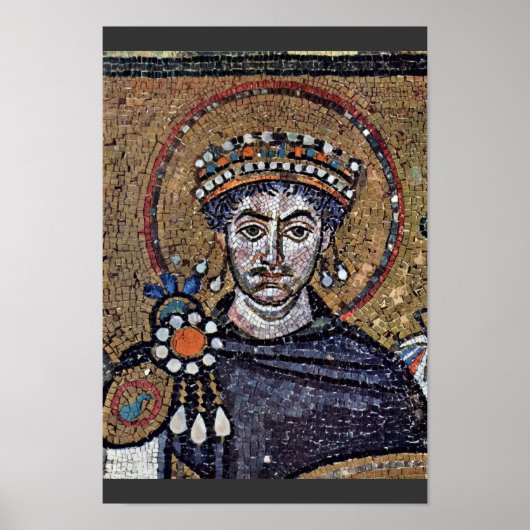Justinian I, San Vitale (Ravenna) Choir Mosaics A ポスター (正面)