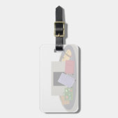 Just's ぶら下がった Cargageのまわりに Cartoon ラゲッジタグ (正面縦)