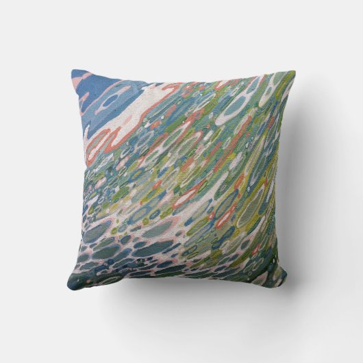 Juul著マイアミの枕のピンクおよび珊瑚の波 クッション (裏面)