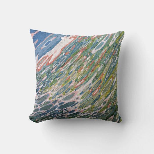 Juul著マイアミの枕のピンクおよび珊瑚の波 クッション (正面)