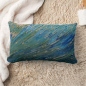 Juul著青及び緑の沿岸波の枕の陰 ランバークッション (ブランケット)