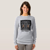 juvieのロゴの長袖のTシャツの灰色 Tシャツ (正面フル)