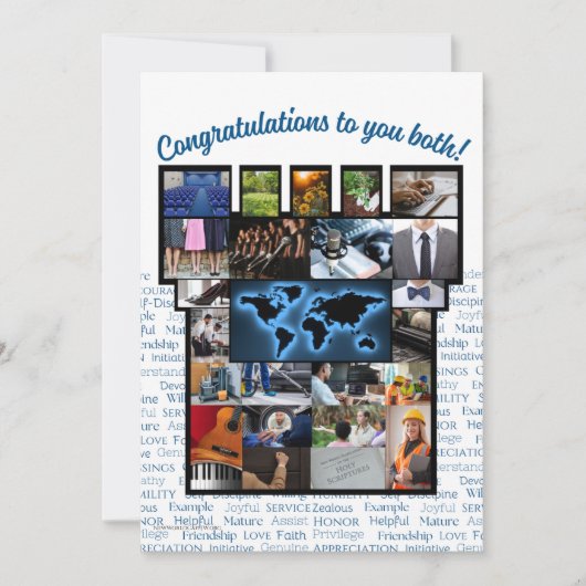 JWおめでとうカップルのベセル受付カード サンキューカード (正面)