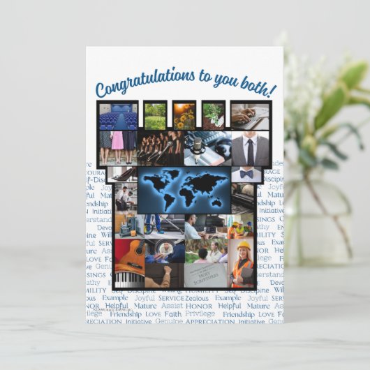 JWおめでとうカップルのベセル受付カード サンキューカード (スタンド正面)