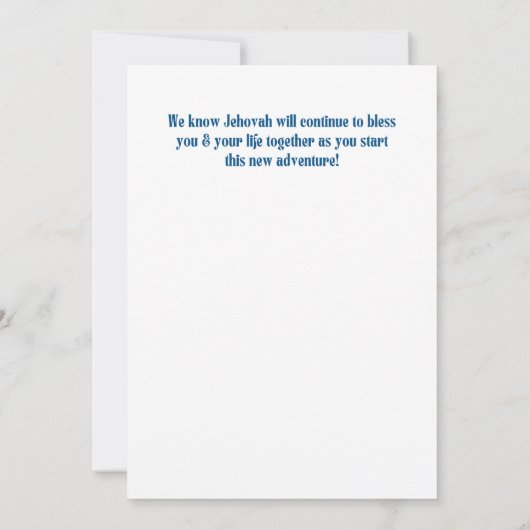 JWおめでとうカップルのベセル受付カード サンキューカード (裏面)