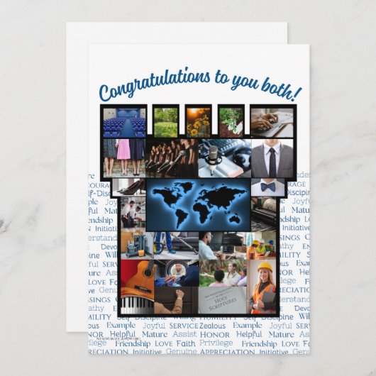 JWおめでとうカップルのベセル受付カード サンキューカード (正面/裏面)