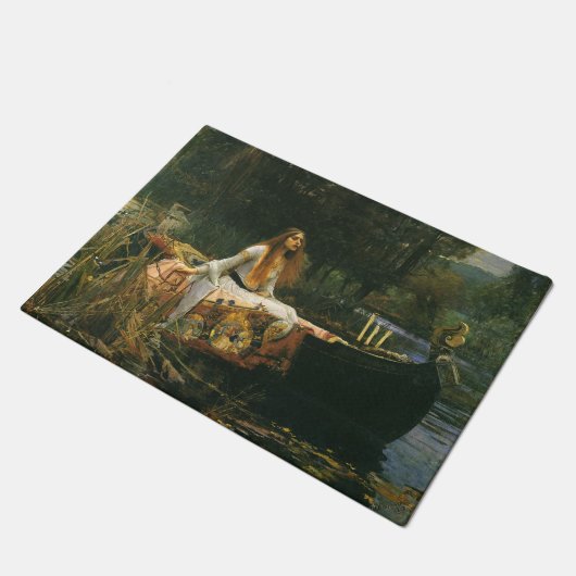 JWのウォーターハウスによるボートのShalottの女性 ドアマット (アングル)
