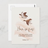 JWはがき(聖なる書物、 経典付)、マタイ10:31 | JW ポストカード (正面/裏面)