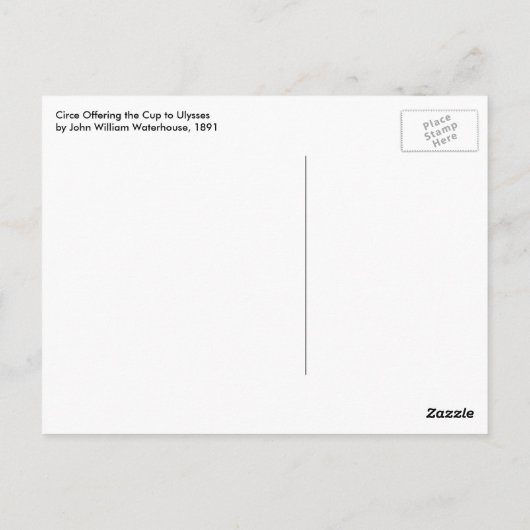 JWウォーターハウスがユリシーズに杯を捧げるサーチェ ポストカード (裏面)