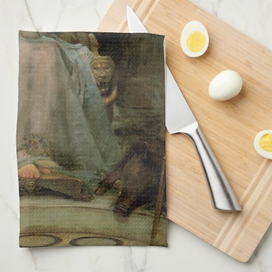 JWウォーターハウスでユリシーズにカップを提供するサーチェ キッチンタオル (四つ折り)