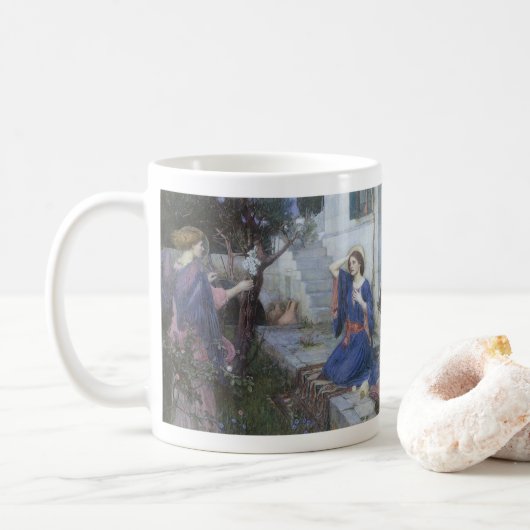 JWウォーターハウスによる告知、ビクトリアンファインアート コーヒーマグカップ (ドーナツ)