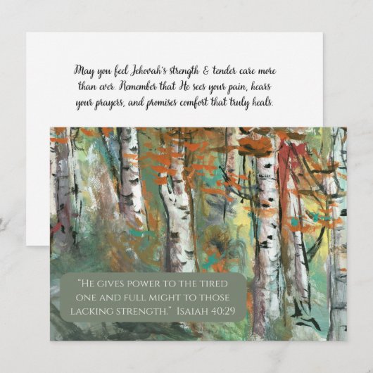 JWカード – 樺の木ツリー – Isa 40:29 (正面/裏面)