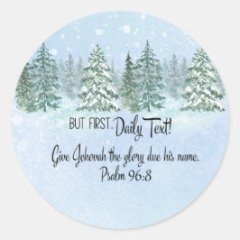 JWスタンプ「しかし、最初に…毎日の文字!」とPs 96:8 ラウンドシール