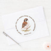 JWステッカー(聖なる書物、 経典付)、マタイ10:31 ラウンドシール (封筒)