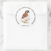 JWステッカー(聖なる書物、 経典付)、マタイ10:31 ラウンドシール (バッグ)