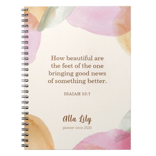 JWノート,パイオニアへの贈り物, Isaiah 52:7 | JW ノートブック (正面)