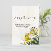 JWハッピーアニバーサリーカードイエロー&ホワイトリリー サンキューカード (スタンド正面)
