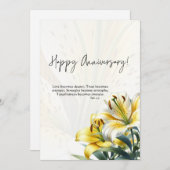 JWハッピーアニバーサリーカードイエロー&ホワイトリリー サンキューカード (正面/裏面)