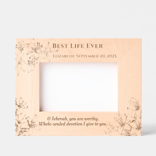 JWバプティスギフト – 新しい姉妹のための記念 レーザー彫刻フレーム (正面)