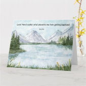 JWバプティスギフト – 湖グリーティングカード カード (黄色い花)